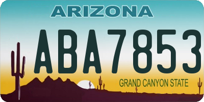 AZ license plate ABA7853