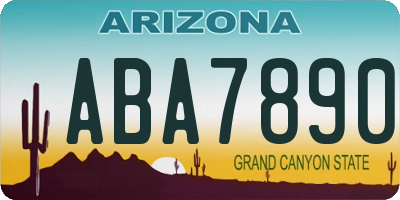 AZ license plate ABA7890