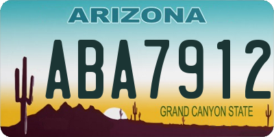 AZ license plate ABA7912