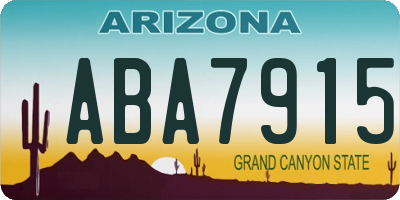AZ license plate ABA7915