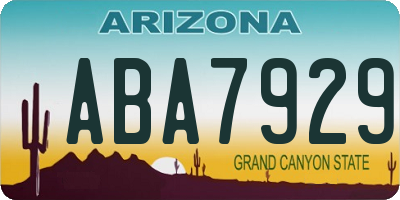 AZ license plate ABA7929