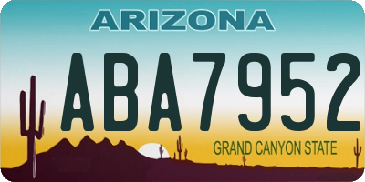 AZ license plate ABA7952