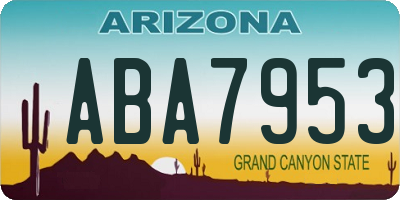 AZ license plate ABA7953