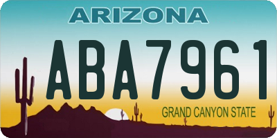 AZ license plate ABA7961