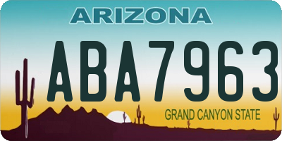 AZ license plate ABA7963
