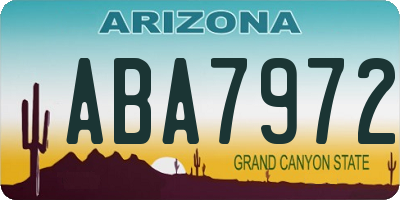 AZ license plate ABA7972