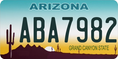 AZ license plate ABA7982