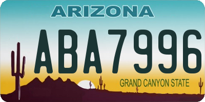 AZ license plate ABA7996
