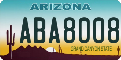 AZ license plate ABA8008