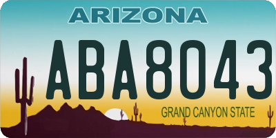 AZ license plate ABA8043