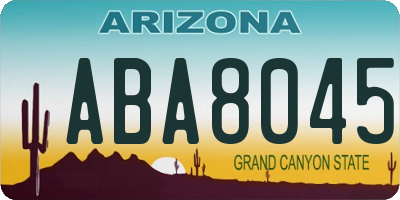 AZ license plate ABA8045