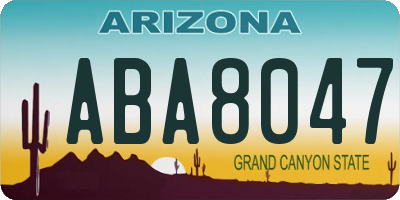 AZ license plate ABA8047