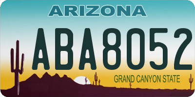 AZ license plate ABA8052