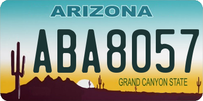 AZ license plate ABA8057