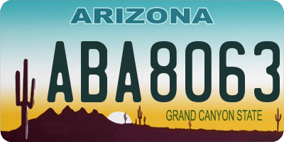 AZ license plate ABA8063