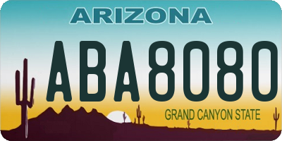AZ license plate ABA8080