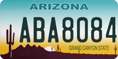 AZ license plate ABA8084