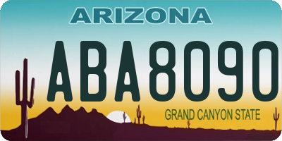 AZ license plate ABA8090