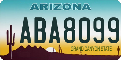 AZ license plate ABA8099