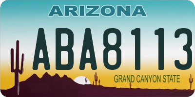 AZ license plate ABA8113
