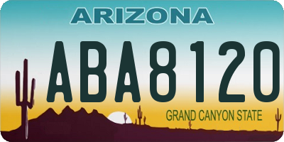 AZ license plate ABA8120