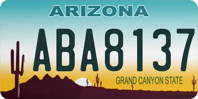 AZ license plate ABA8137