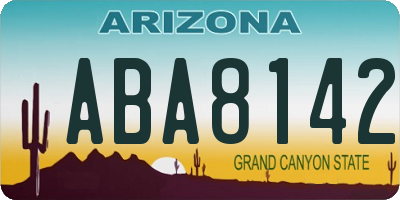 AZ license plate ABA8142