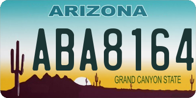 AZ license plate ABA8164
