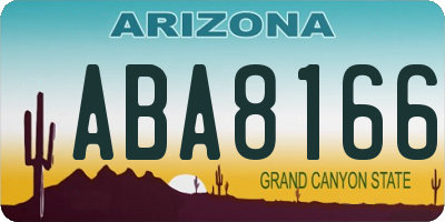 AZ license plate ABA8166