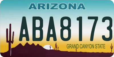 AZ license plate ABA8173