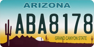 AZ license plate ABA8178