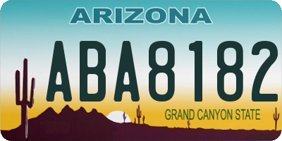 AZ license plate ABA8182