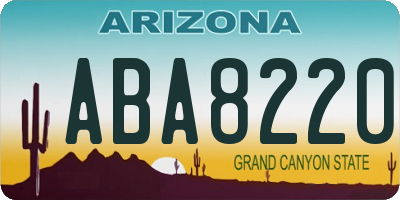 AZ license plate ABA8220