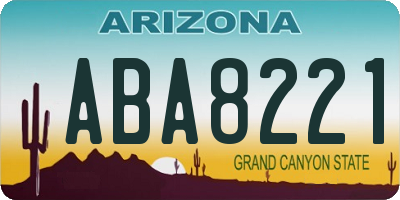 AZ license plate ABA8221