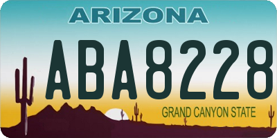 AZ license plate ABA8228