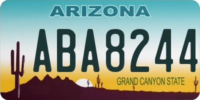 AZ license plate ABA8244