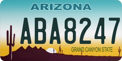 AZ license plate ABA8247