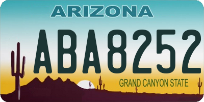 AZ license plate ABA8252