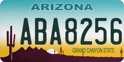 AZ license plate ABA8256