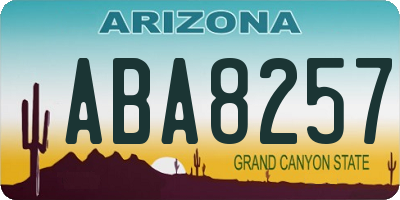 AZ license plate ABA8257