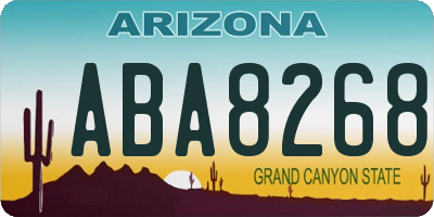 AZ license plate ABA8268