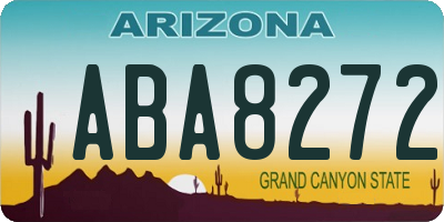 AZ license plate ABA8272