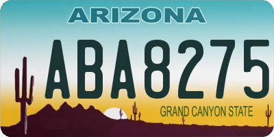 AZ license plate ABA8275