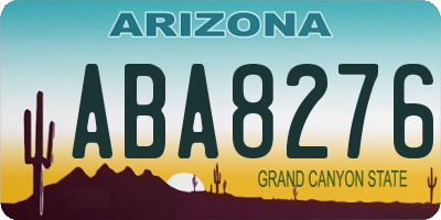 AZ license plate ABA8276