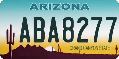 AZ license plate ABA8277