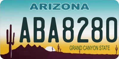 AZ license plate ABA8280