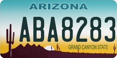 AZ license plate ABA8283