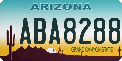 AZ license plate ABA8288
