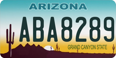 AZ license plate ABA8289