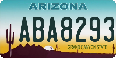 AZ license plate ABA8293